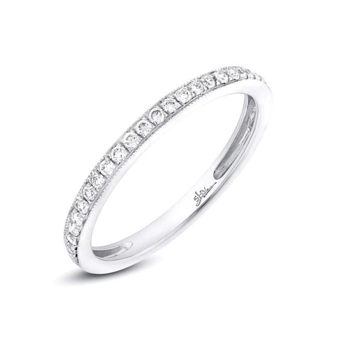 0.12 Ctw 14k White Gold Diamond Womens Band Size 4