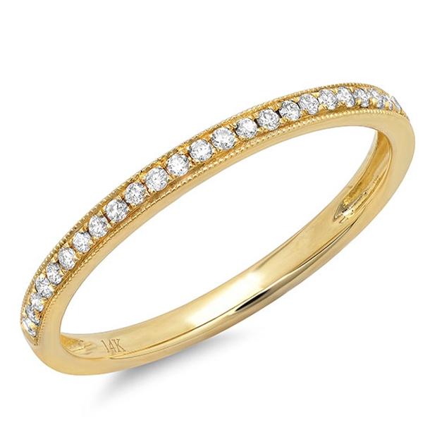 0.12 Ctw 14k Yellow Gold Diamond Womens Band