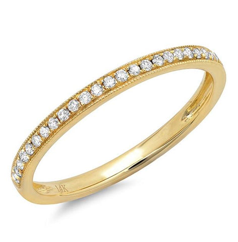 0.12 Ctw 14k Yellow Gold Diamond Womens Band