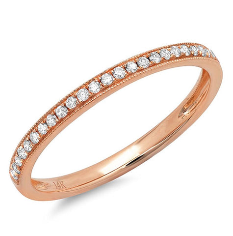 0.12 Ctw 14k Rose Gold Diamond Womens Band