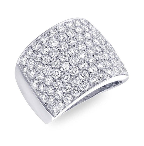 3.75 Ctw 14k White Gold Diamond Pave Womens Ring Size 9.25