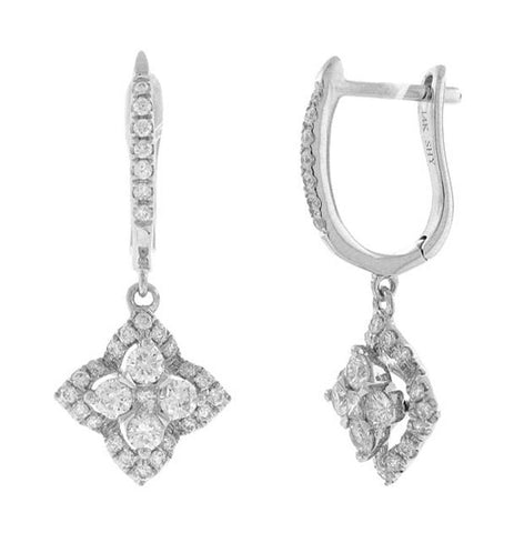 0.85 Ctw 14k White Gold Diamond Earring