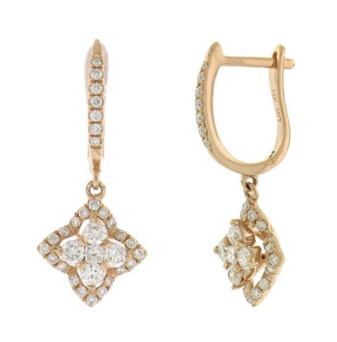 0.85 Ctw 14k Rose Gold Diamond Earring