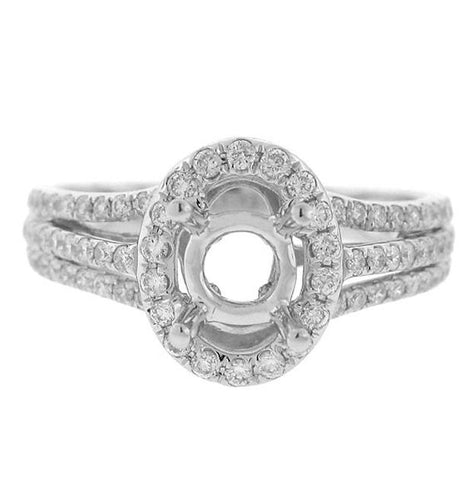 0.55 Ctw 14k White Gold Diamond Semi-mount Ring