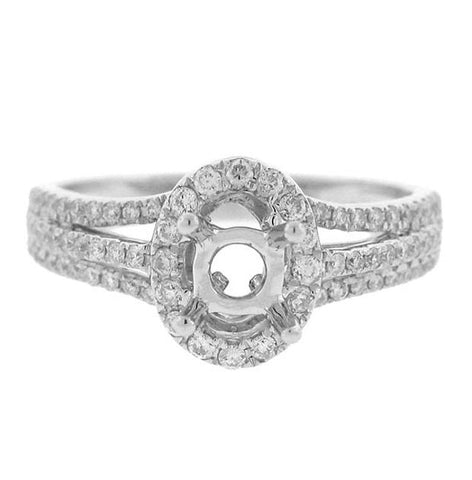 0.45 Ctw 14k White Gold Diamond Semi-mount Ring