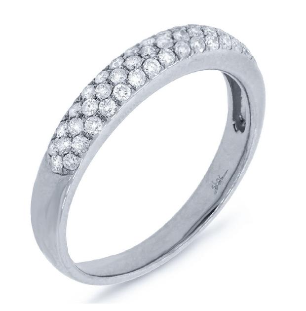 0.38 Ctw 14k White Gold Diamond Womens Pave Band