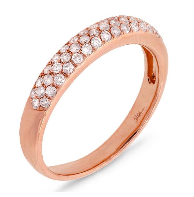 0.38 Ctw 14k Rose Gold Diamond Womens Pave Band