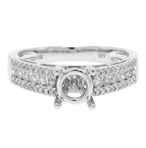 0.35 Ctw 14k White Gold Diamond Semi-mount Ring