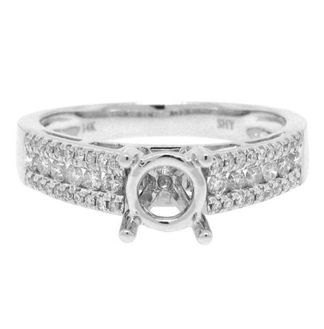 0.35 Ctw 14k White Gold Diamond Semi-mount Ring