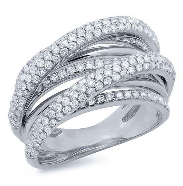 1.75 Ctw 14k White Gold Diamond Bridge Ring