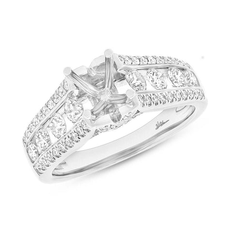 1.20 Ctw 14k White Gold Diamond Semi-mount Ring