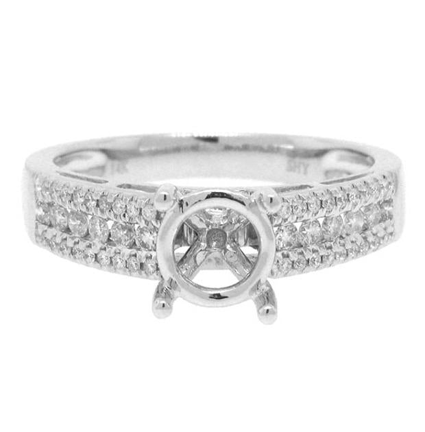 0.35 Ctw 14k White Gold Diamond Semi-mount Ring