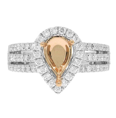 0.48 Ctw 14k Two-tone R-g Diamond Semi-mount Ring