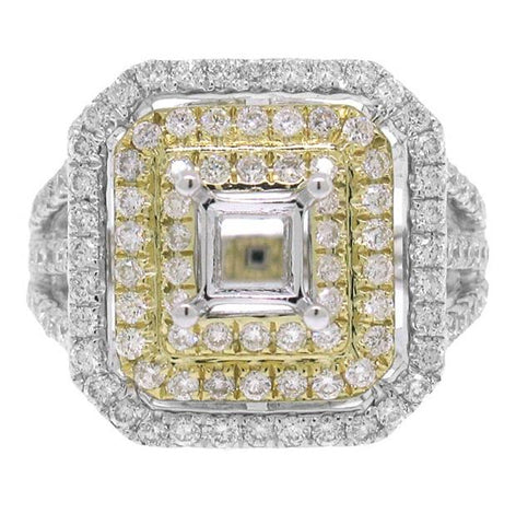 1.14 Ctw 14k Two-tone Diamond Semi-mount Ring