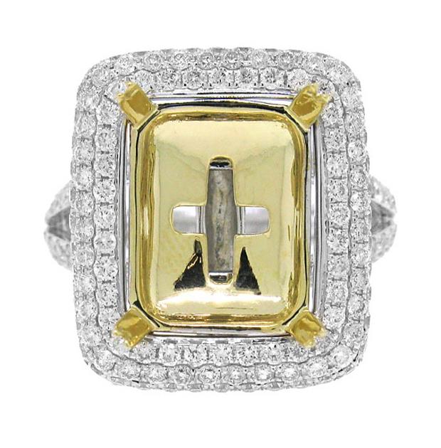 2.18 Ctw 14k Two-tone Diamond Semi-mount Ring