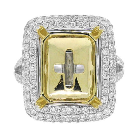 2.18 Ctw 14k Two-tone Diamond Semi-mount Ring