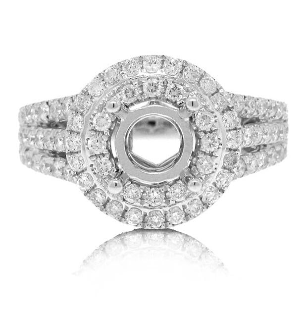 0.85 Ctw 14k White Gold Diamond Semi-mount Ring