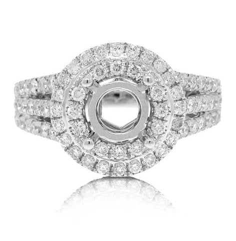 0.85 Ctw 14k White Gold Diamond Semi-mount Ring