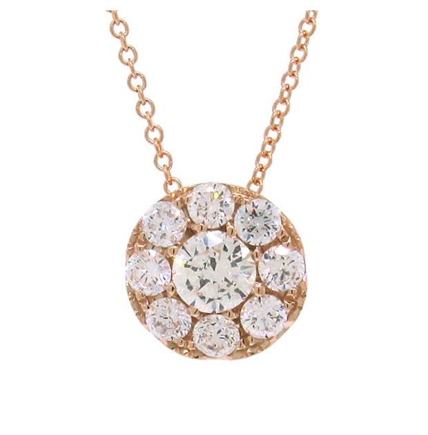 0.50 Ctw 14k Rose Gold Diamond Cluster Pendant Necklace With 18 Inch Chain