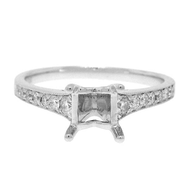 0.27 Ctw 18k White Gold Diamond Semi-mount Ring