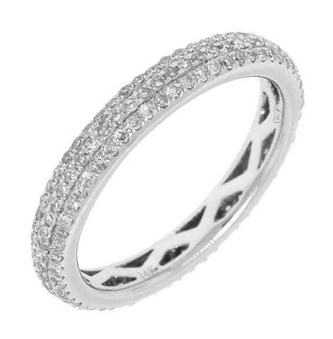 0.48 Ctw 14k White Gold Diamond Womens Pave Eternity Band