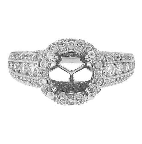 1.25 Ctw 14k White Gold Diamond Semi-mount Ring