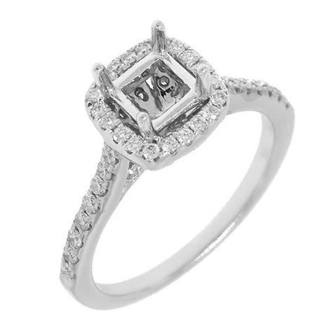 0.44 Ctw 18k White Gold Diamond Semi-mount Ring