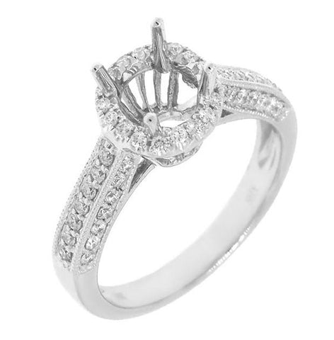 0.48 Ctw 18k White Gold Diamond Semi-mount Ring