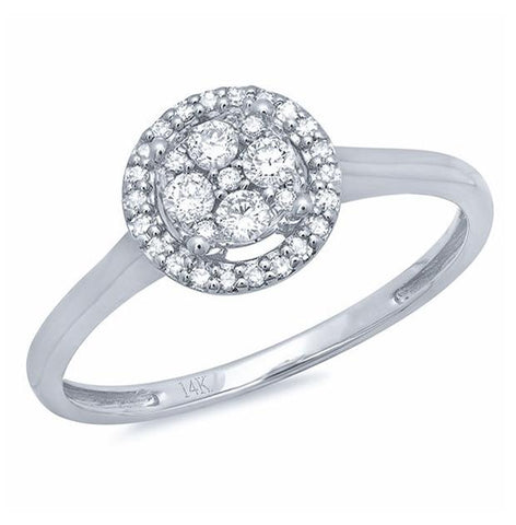 0.23 Ctw 14k White Gold Diamond Womens Ring