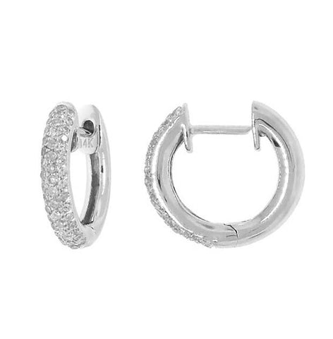 0.30 Ctw 14k White Gold Diamond Huggie Earring