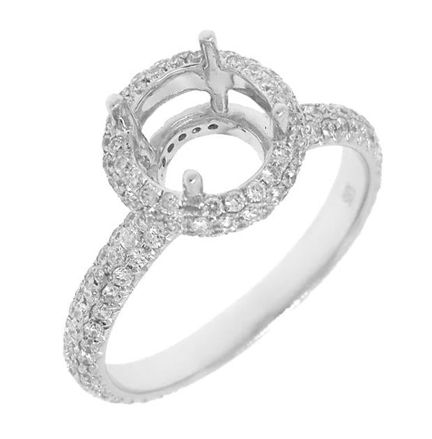 1.01 Ctw 18k White Gold Diamond Semi-mount Ring