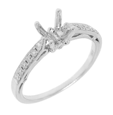 0.18 Ctw 18k White Gold Diamond Semi-mount Ring