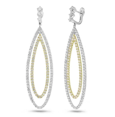 4.64 Ctw 14k Two-tone Diamond Earring