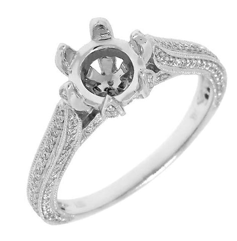 0.46 Ctw 14k White Gold Diamond Semi-mount Ring