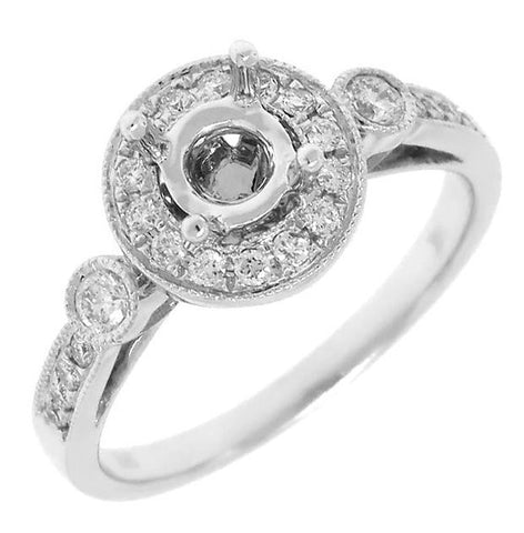 0.37 Ctw 14k White Gold Diamond Semi-mount Ring