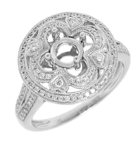 0.32 Ctw 14k White Gold Diamond Semi-mount Ring