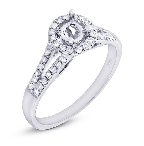 0.29 Ctw 14k White Gold Diamond Semi-mount Ring