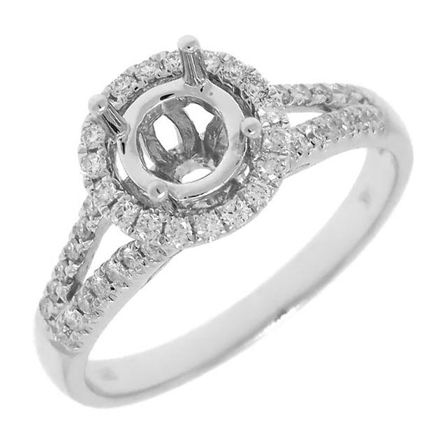 0.29 Ctw 14k White Gold Diamond Semi-mount Ring