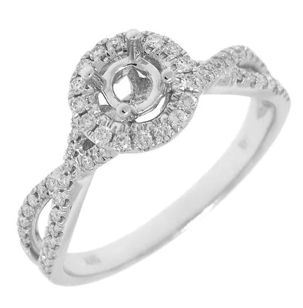 0.25 Ctw 14k White Gold Diamond Semi-mount Ring