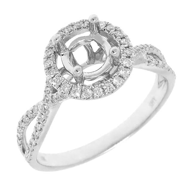 0.26 Ctw 14k White Gold Diamond Semi-mount Ring