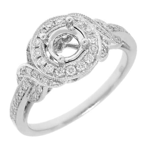 0.30 Ctw 14k White Gold Diamond Semi-mount Ring