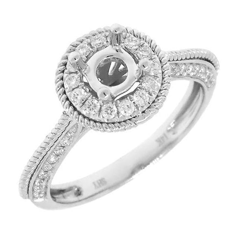 0.35 Ctw 14k White Gold Diamond Semi-mount Ring