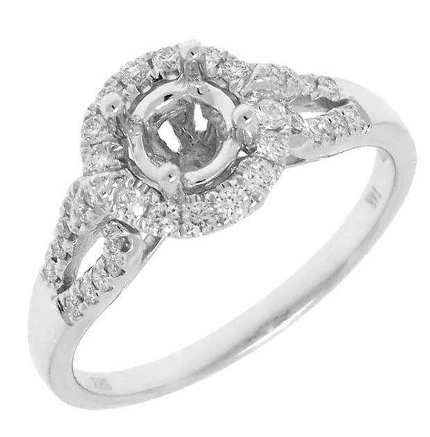 0.29 Ctw 14k White Gold Diamond Semi-mount Ring