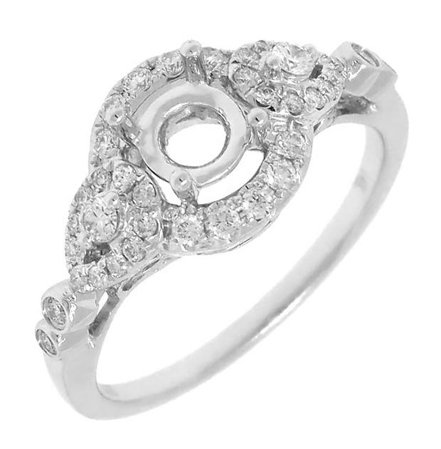 0.35 Ctw 14k White Gold Diamond Semi-mount Ring