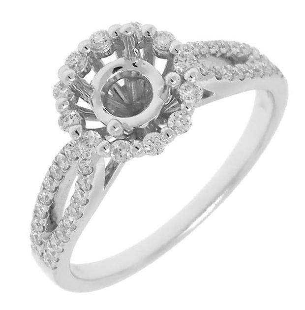 0.36 Ctw 14k White Gold Diamond Semi-mount Ring