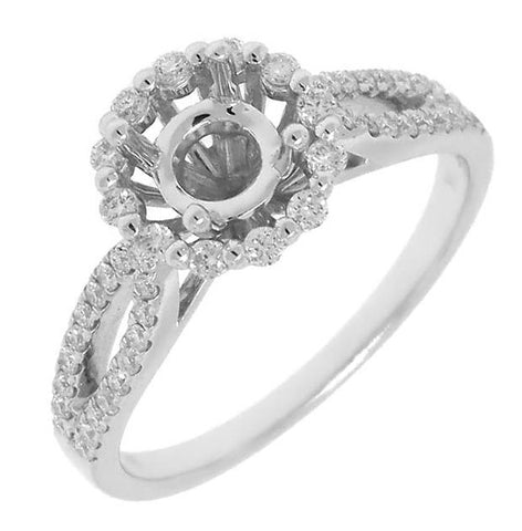 0.36 Ctw 14k White Gold Diamond Semi-mount Ring