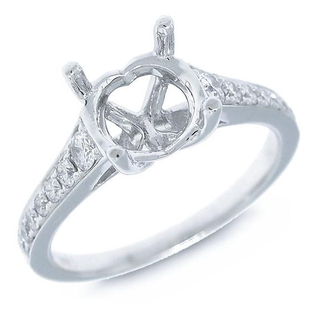 0.27 Ctw 14k White Gold Diamond Semi-mount Ring