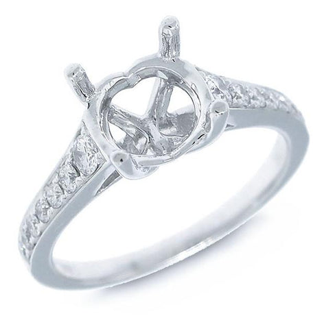 0.27 Ctw 14k White Gold Diamond Semi-mount Ring