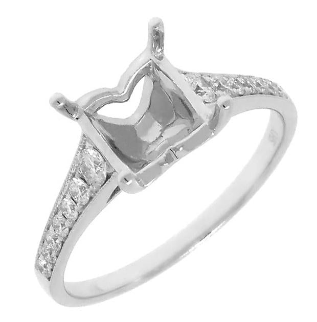 0.27 Ctw 14k White Gold Diamond Semi-mount Ring