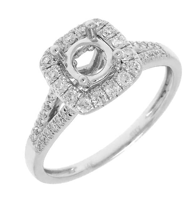 0.32 Ctw 14k White Gold Diamond Semi-mount Ring